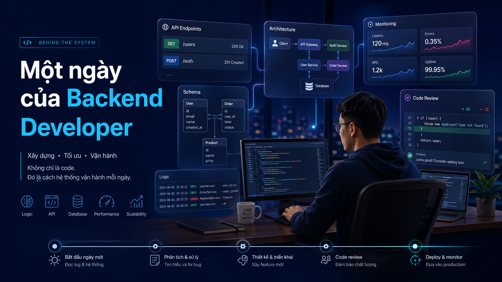 Backend Developer làm gì mỗi ngày? Công việc thực tế trong team sản phẩm