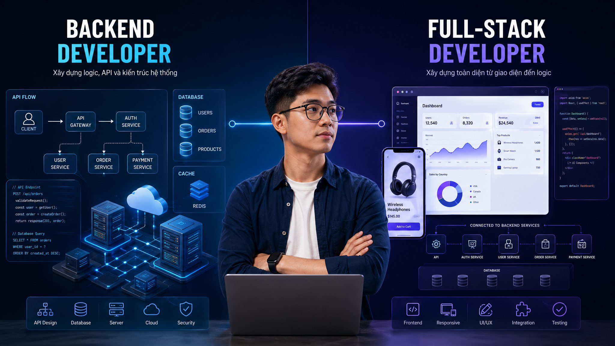 Backend Developer và Full-stack Developer khác nhau như thế nào?