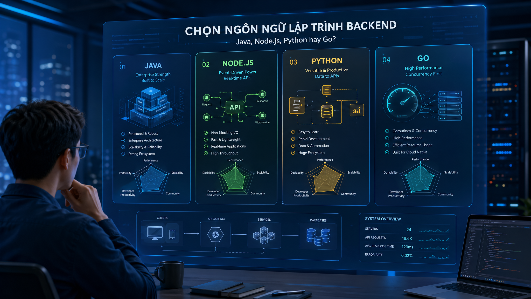 Backend Developer cần học ngôn ngữ nào? Java, Node.js, Python hay Go?