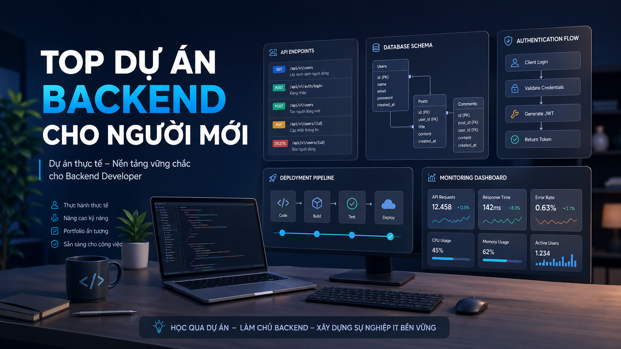Những dự án Backend Developer tốt nhất cho người mới