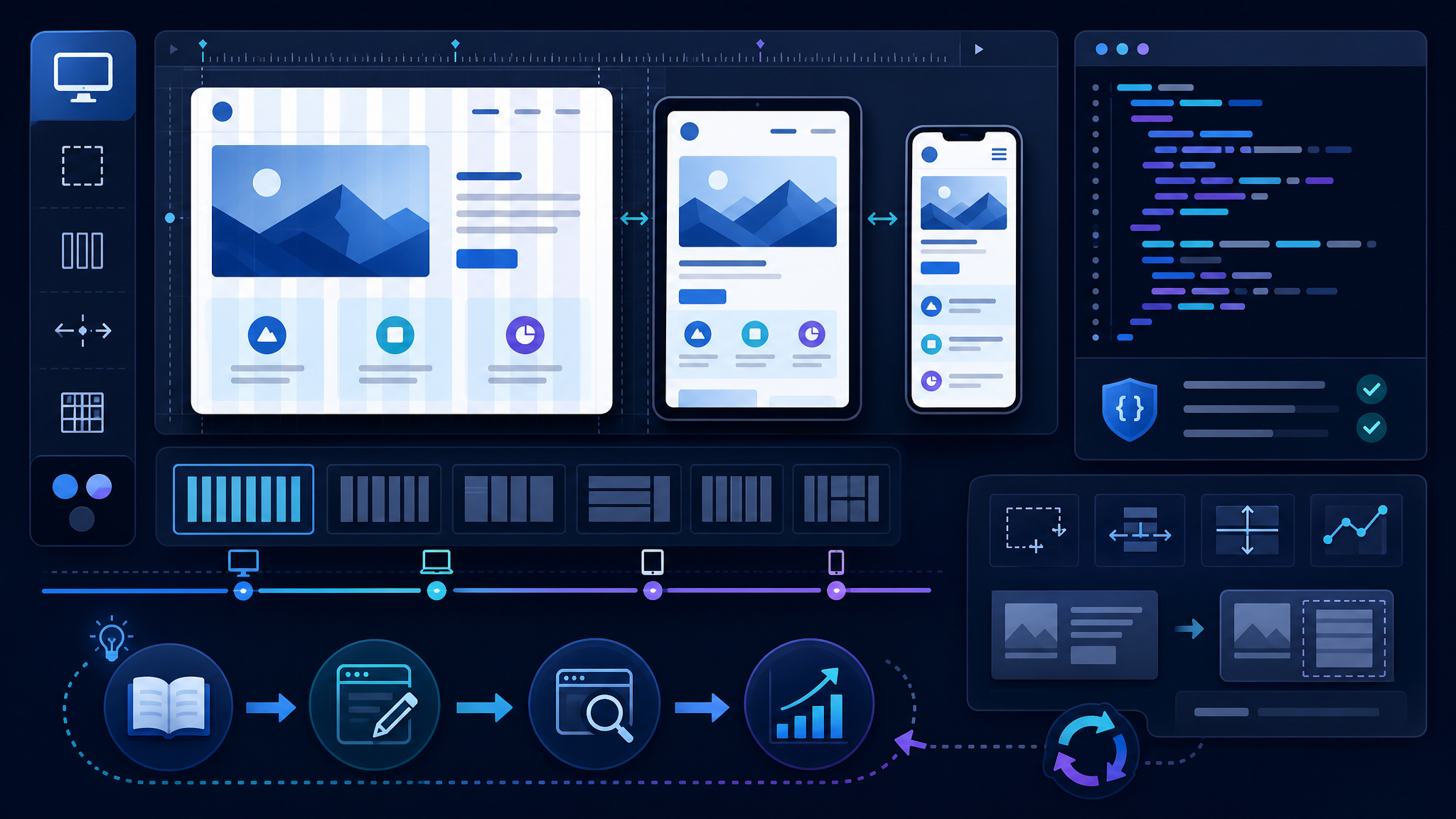 Checklist trực quan giúp người mới học responsive layout qua thực hành và kiểm tra giao diện.