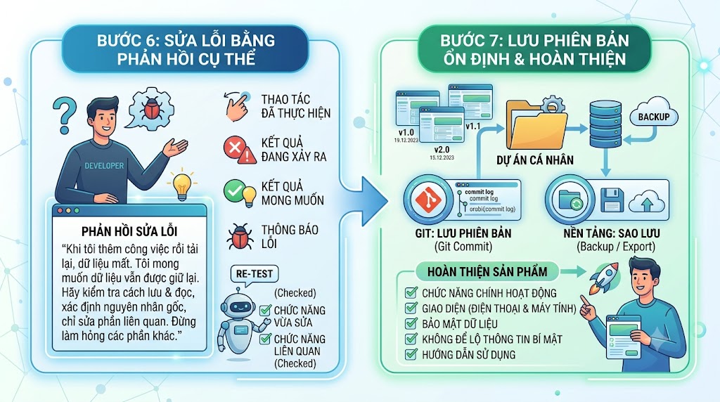 Bước 7: Lưu phiên bản ổn định và hoàn thiện sản phẩm