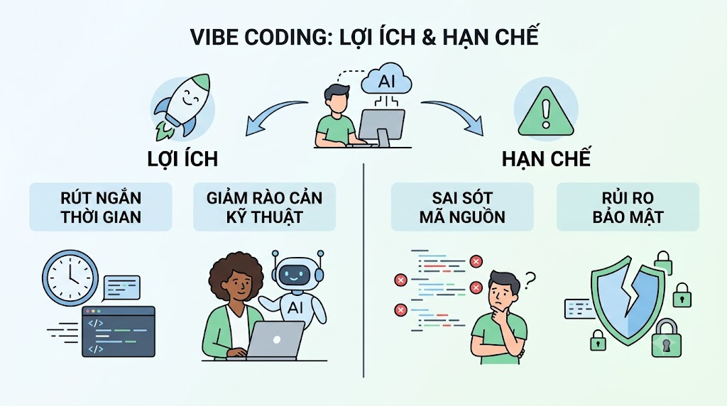 Lợi ích và hạn chế khi sử dụng Vibe Coding