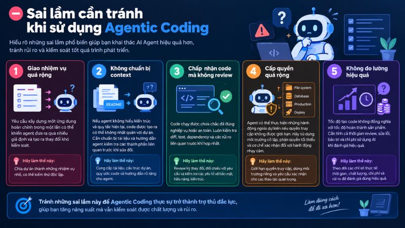 Sai lầm cần tránh khi sử dụng Agentic Coding