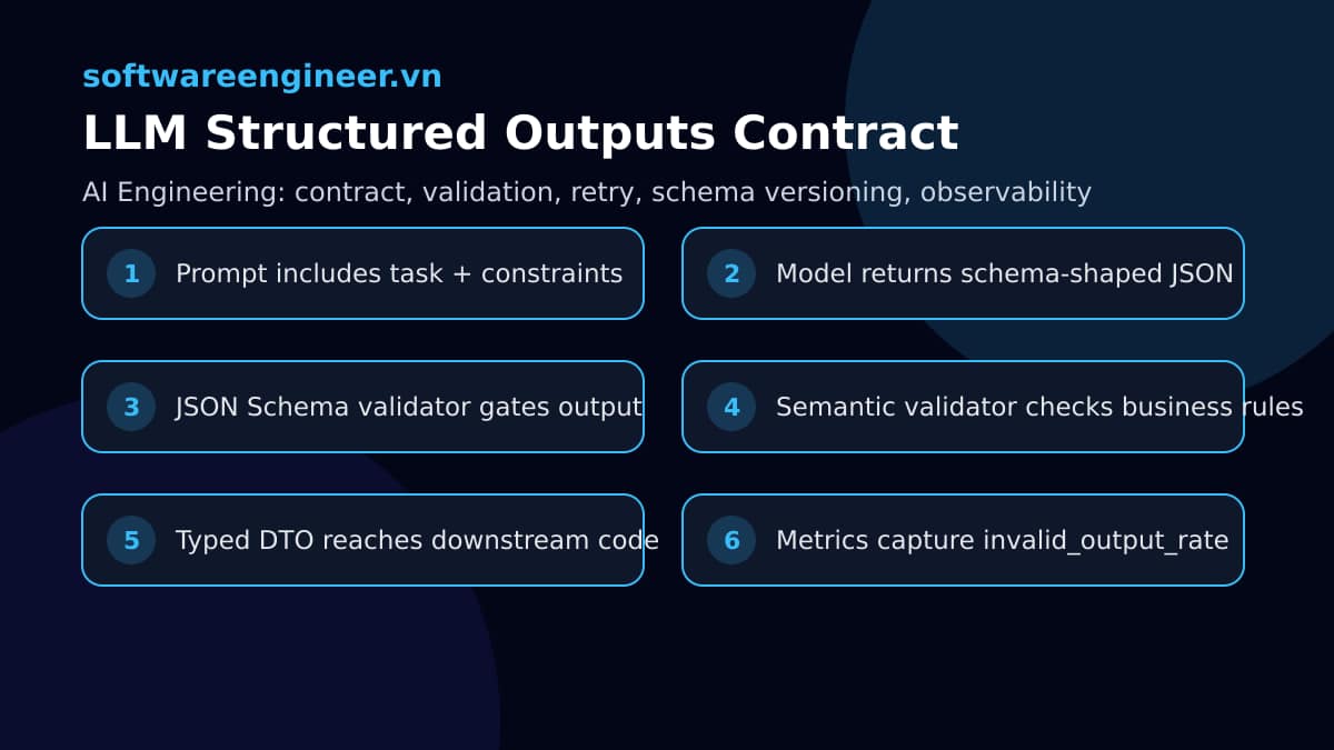 LLM Structured Outputs với JSON Schema: thiết kế AI feature chạy ổn định trong production