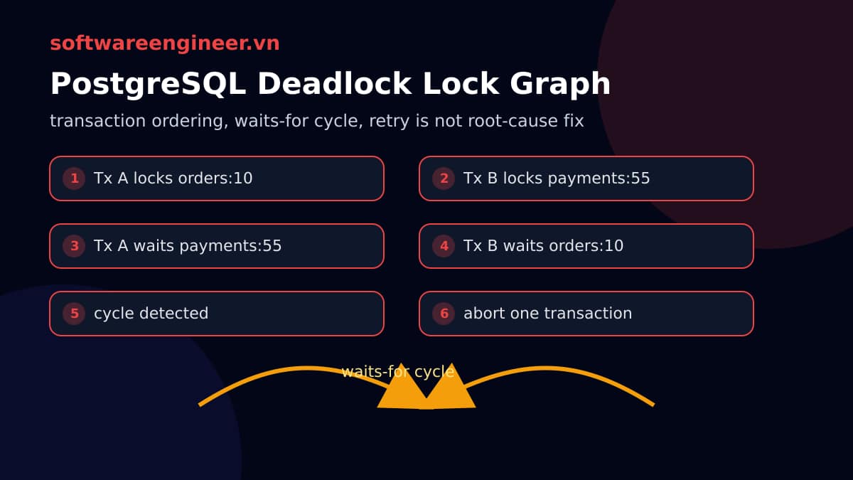 PostgreSQL Deadlock Debugging trong Production: đọc lock graph, tìm root cause và vá đúng chỗ