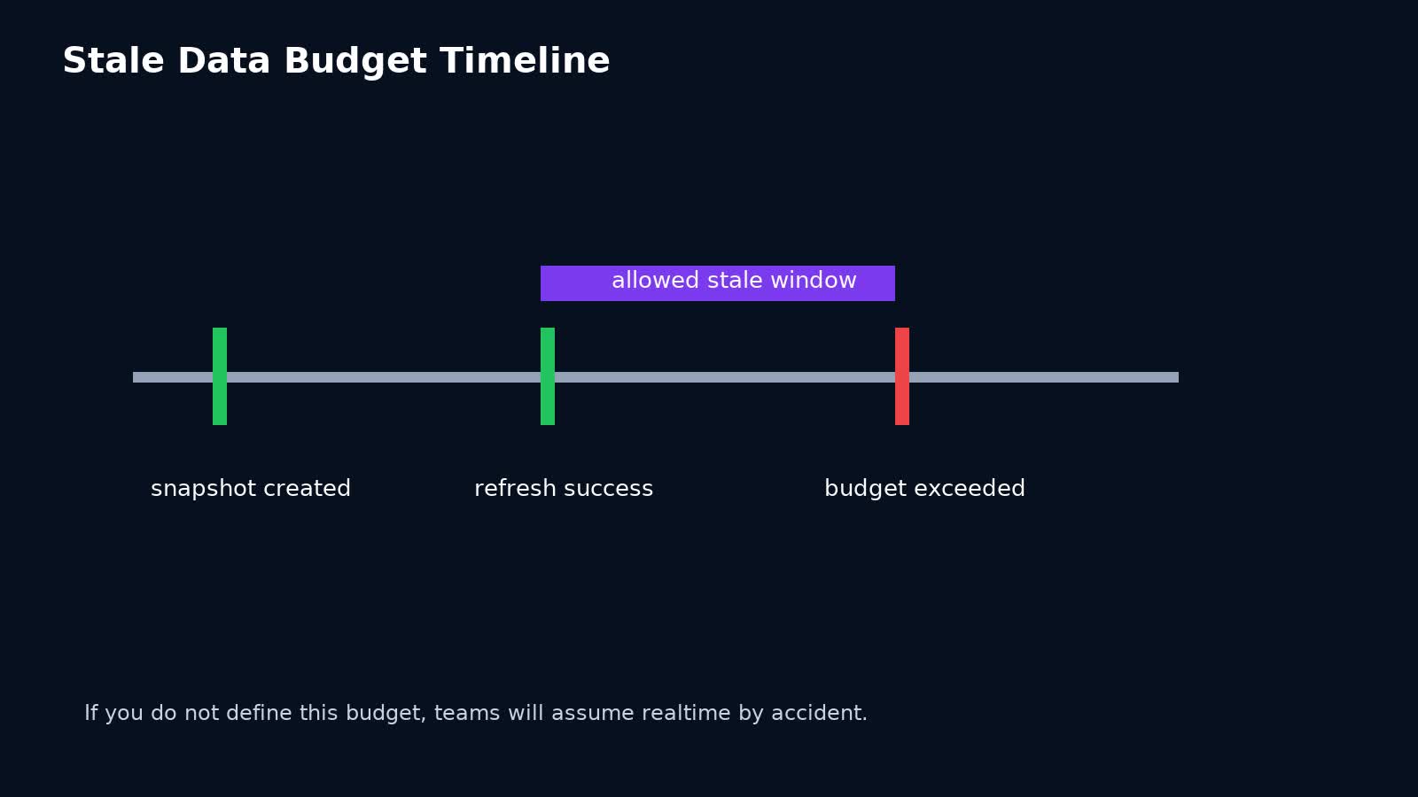 Timeline stale data budget của materialized view trong production