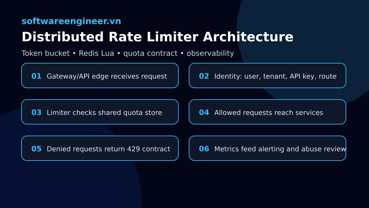 Rate Limiting trong Distributed System: Token Bucket, Redis và checklist production