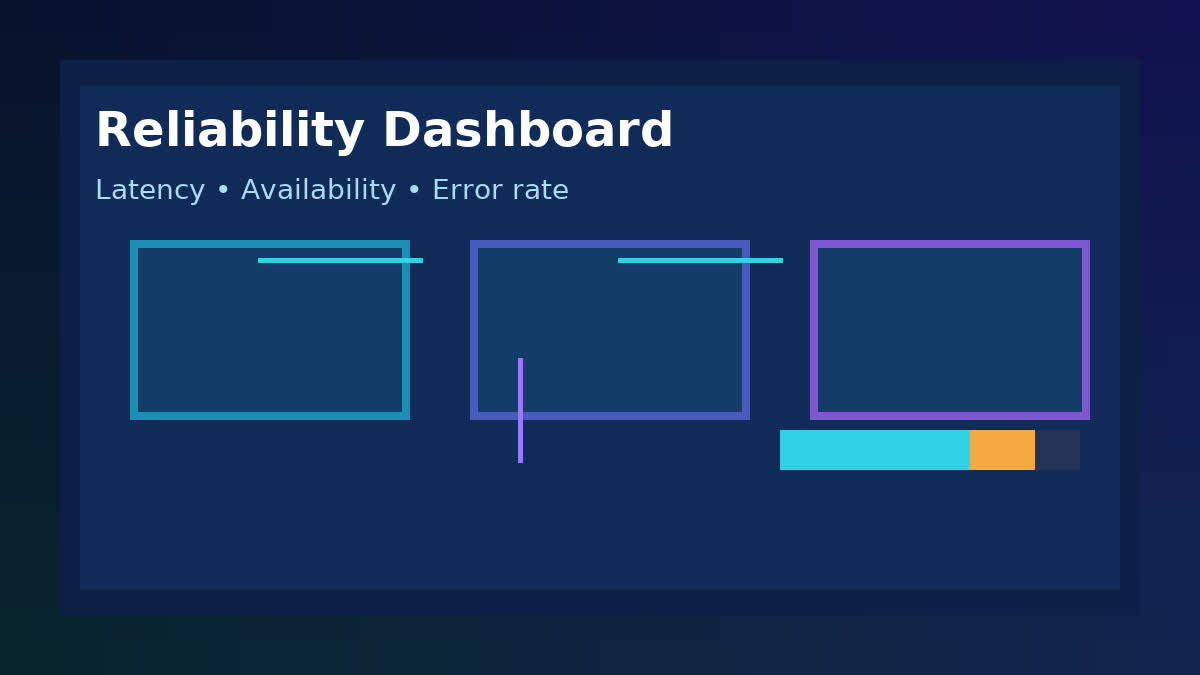 Dashboard SLO theo dõi latency availability error rate và error budget